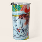 'Love Flight of a Pink Candy Heart' landscape painting by Florine Stettheimer Travel Mug Gallery Image 3