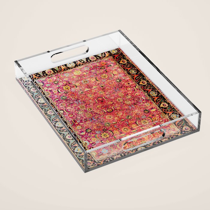 Shirvan Antique Persian Rug Print Acrylic Tray Gallery Image 1