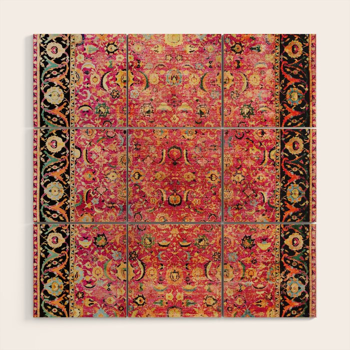 Shirvan Antique Persian Rug Print Wood Wall Art Gallery Image 1