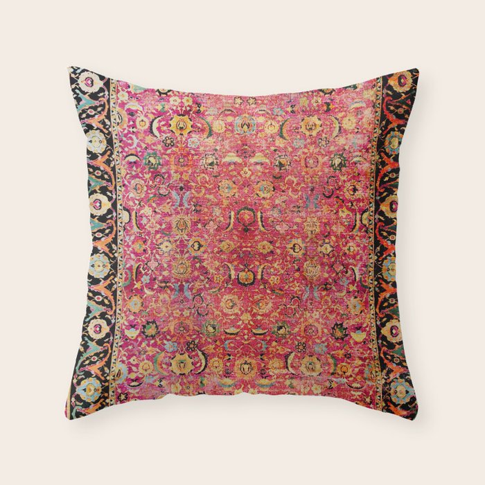 Shirvan Antique Persian Rug Print Throw Pillow Gallery Image 6