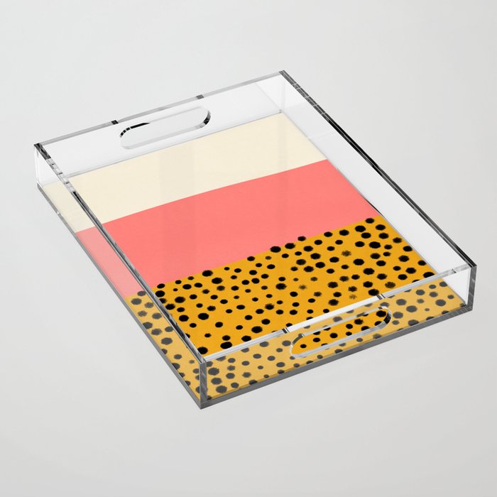 Cheetah & Peach | PATTERN 04: The Retro Edition Acrylic Tray Gallery Image 1