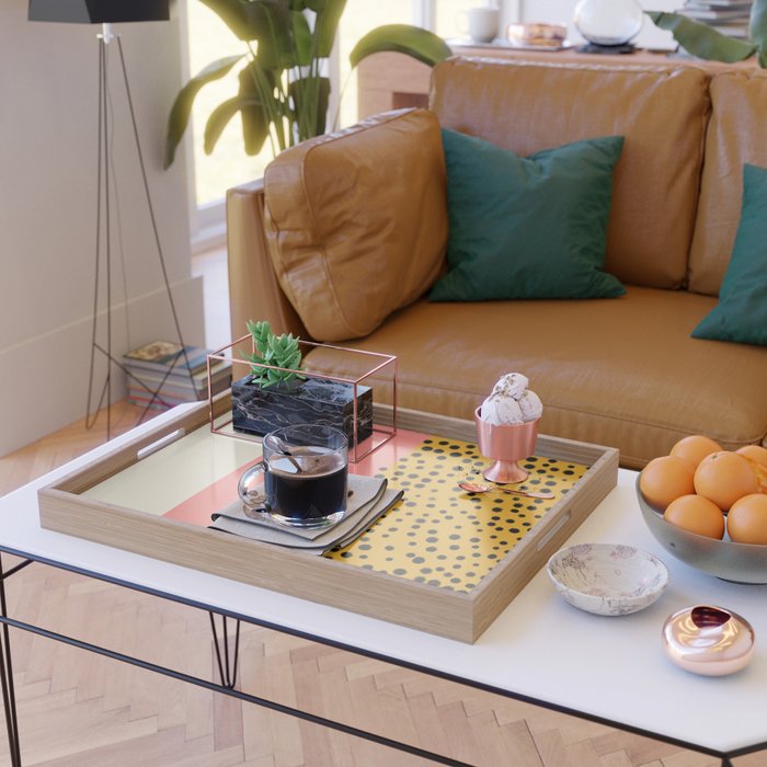 Cheetah & Peach | PATTERN 04: The Retro Edition Serving Tray Gallery Image 2