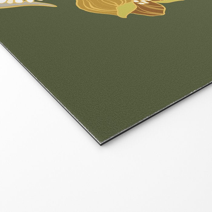 70s, flowers, green, retro, vintage, floral bouquet, olive green Welcome Mat Gallery Image 2