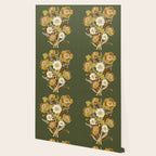 70s, flowers, green, retro, vintage, floral bouquet, olive green Wallpaper Gallery Image 2