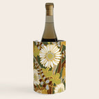 70s, flowers, green, retro, vintage, floral bouquet, olive green Wine Chiller Gallery Image 1