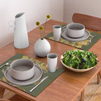 70s, flowers, green, retro, vintage, floral bouquet, olive green Placemat Gallery Image 2