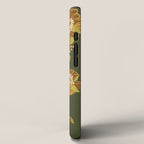 70s, flowers, green, retro, vintage, floral bouquet, olive green iPhone Case Gallery Image 2