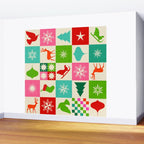 Retro Ditsy Holiday Icons Check pattern - candy Wall Mural Gallery Image 2
