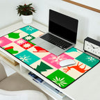 Retro Ditsy Holiday Icons Check pattern - candy Desk Mat Gallery Image 2