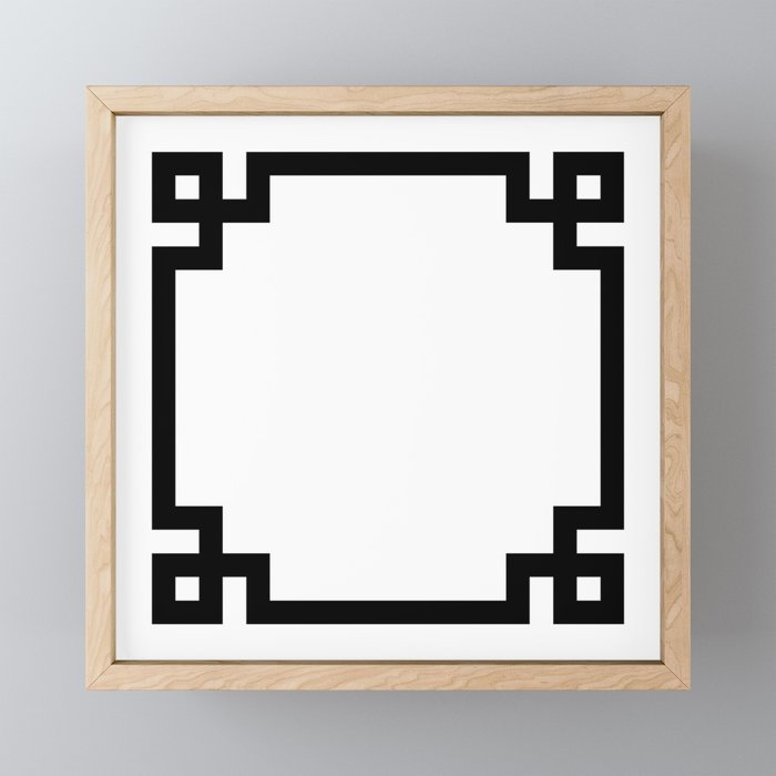 Black Greek Key Border Mini Art Print Gallery Image 1