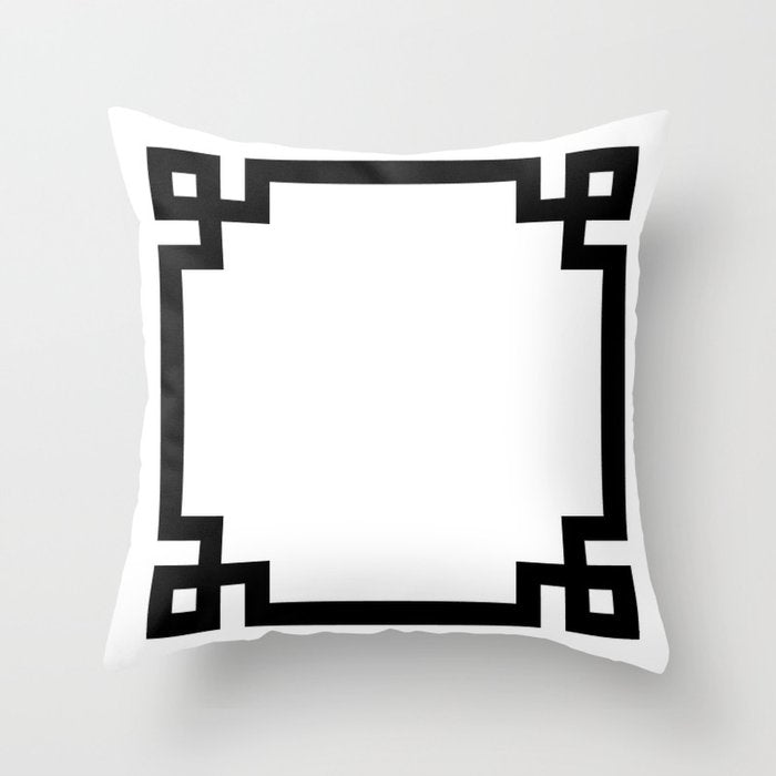 Black Greek Key Border Throw Pillow Gallery Image 6