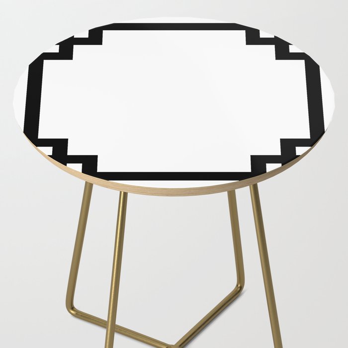 Black Greek Key Border Side Table Gallery Image 2