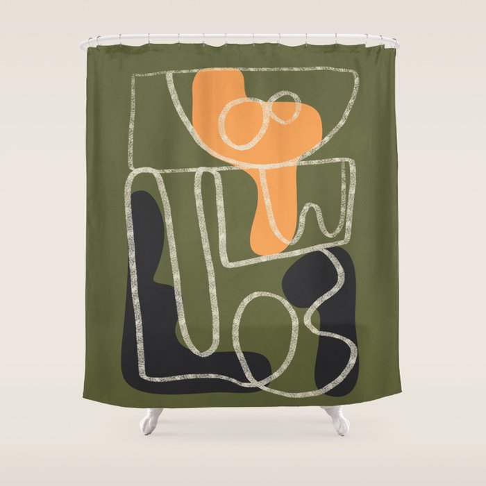 Organic Minimalist Layers 7 Shower Curtain Gallery Image 1