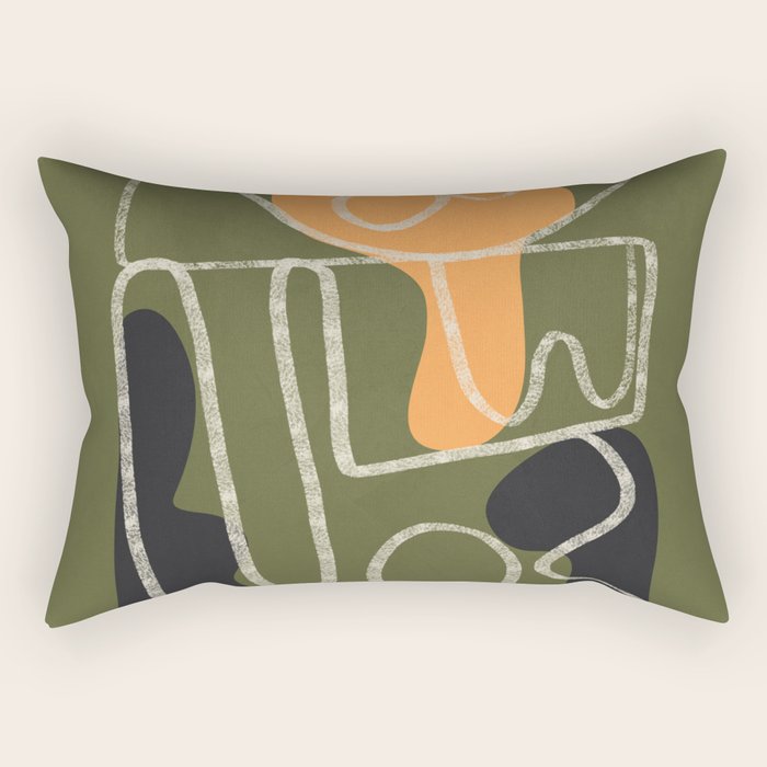 Organic Minimalist Layers 7 Rectangular Pillow Gallery Image 2