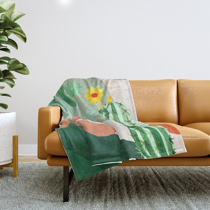 Cactus Garden 2 Throw Blanket Gallery Image 1
