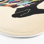 Black dog lab labrador buoy nautical beach ocean sandals flip flop art Bath Mat Gallery Image 3