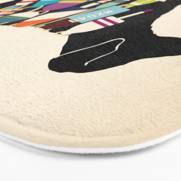 Black dog lab labrador buoy nautical beach ocean sandals flip flop art Bath Mat Gallery Image 3