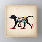 Black dog lab labrador buoy nautical beach ocean sandals flip flop art Mini Art Print Gallery Image 1