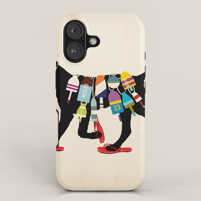 Black dog lab labrador buoy nautical beach ocean sandals flip flop art iPhone Case Gallery Image 1