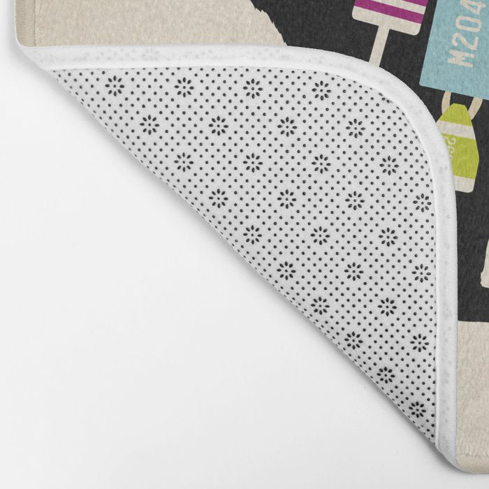 Black dog lab labrador buoy nautical beach ocean sandals flip flop art Bath Mat Gallery Image 2