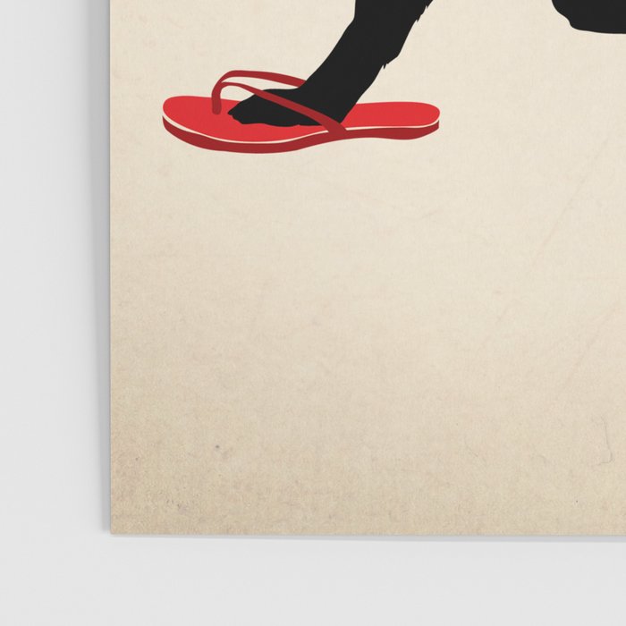 Black dog lab labrador buoy nautical beach ocean sandals flip flop art Poster Gallery Image 3