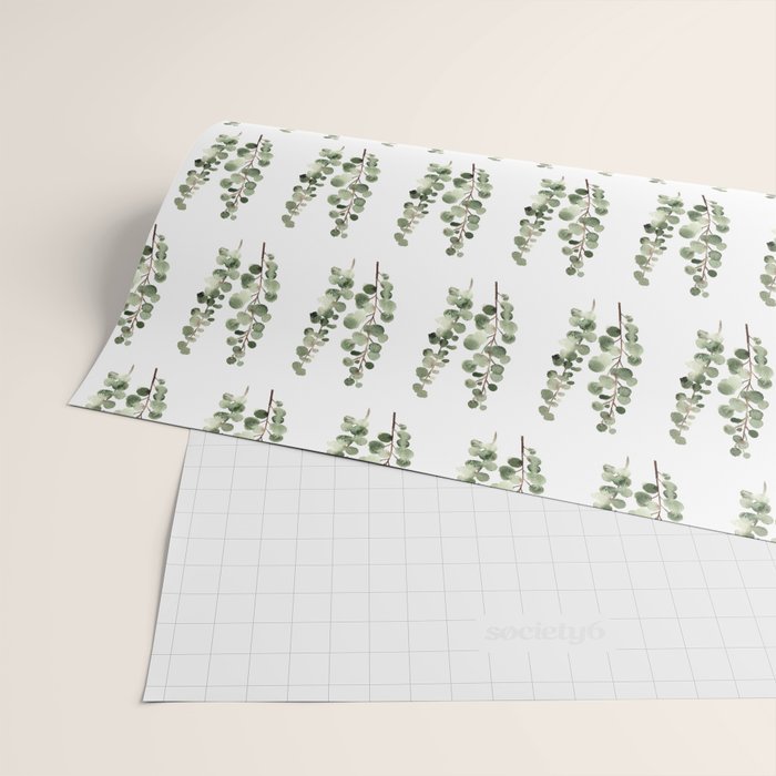 Eucalyptus (watercolor finger painting) Wrapping Paper Gallery Image 2