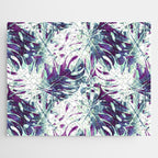 Abstract leaf monstera violet Jigsaw Puzzle Gallery Image 1