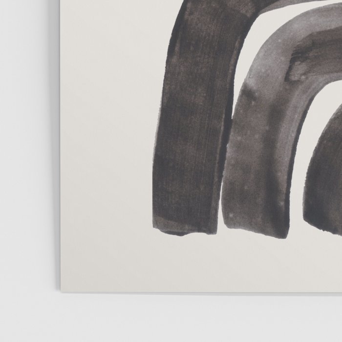 Don't Go Mid Century Modern Minimalist Black Ink Painting Funky Tribal Art Poster Gallery Image 3
