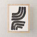 Don't Go Mid Century Modern Minimalist Black Ink Painting Funky Tribal Art Mini Art Print Gallery Image 1