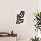 Don't Go Mid Century Modern Minimalist Black Ink Painting Funky Tribal Art Poster Gallery Image 2