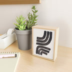 Don't Go Mid Century Modern Minimalist Black Ink Painting Funky Tribal Art Mini Art Print Gallery Image 2