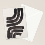 Don't Go Mid Century Modern Minimalist Black Ink Painting Funky Tribal Art Stationery Card Gallery Image 2
