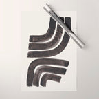 Don't Go Mid Century Modern Minimalist Black Ink Painting Funky Tribal Art Wrapping Paper Gallery Image 1