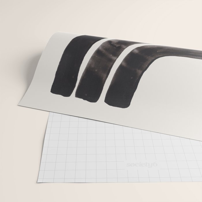 Don't Go Mid Century Modern Minimalist Black Ink Painting Funky Tribal Art Wrapping Paper Gallery Image 2