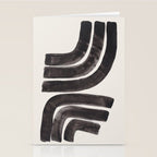Don't Go Mid Century Modern Minimalist Black Ink Painting Funky Tribal Art Stationery Card Gallery Image 2