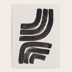 Don't Go Mid Century Modern Minimalist Black Ink Painting Funky Tribal Art Poster Gallery Image 4