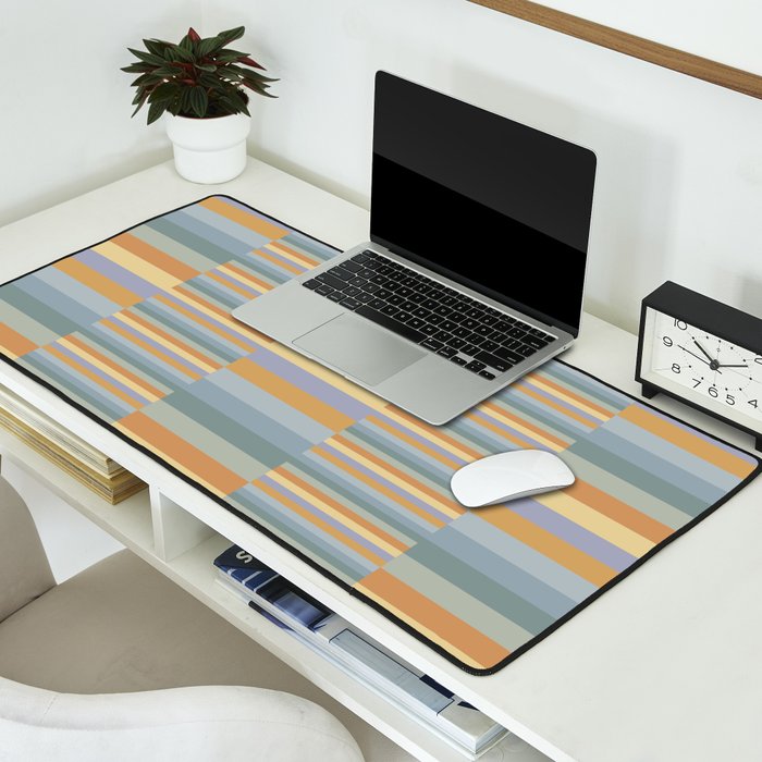 Mixed Stripes Pattern XVI Beachy Colors Desk Mat Gallery Image 2
