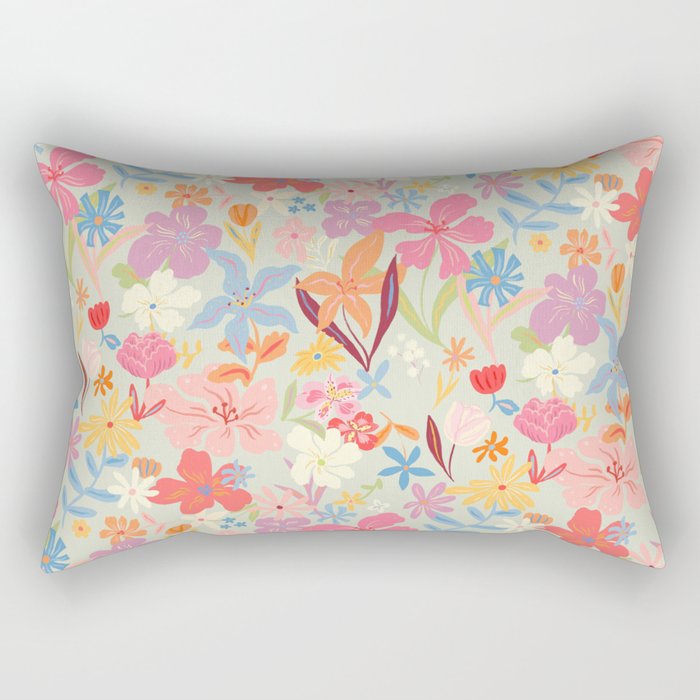 Modern Flowers Rectangular Pillow Gallery Image 1