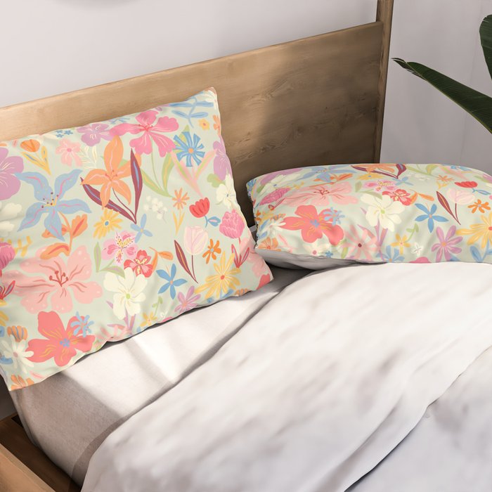 Modern Flowers Pillow Sham Gallery Image 2