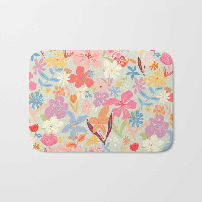 Modern Flowers Bath Mat Gallery Image 1