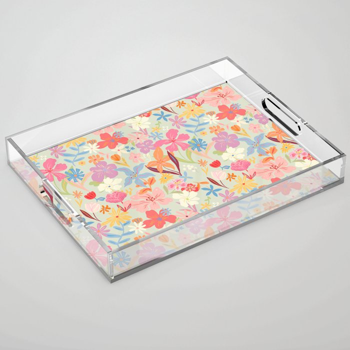 Modern Flowers Acrylic Tray Gallery Image 1