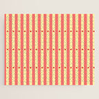 Stripes and Dots geometric pattern peach and yellow Jigsaw Puzzle Gallery Image 1