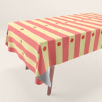 Stripes and Dots geometric pattern peach and yellow Tablecloth Gallery Image 1