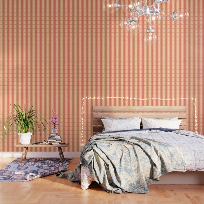 Stripes and Dots geometric pattern peach and yellow Wallpaper Gallery Image 3