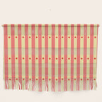 Stripes and Dots geometric pattern peach and yellow Wall Hanging Gallery Image 1