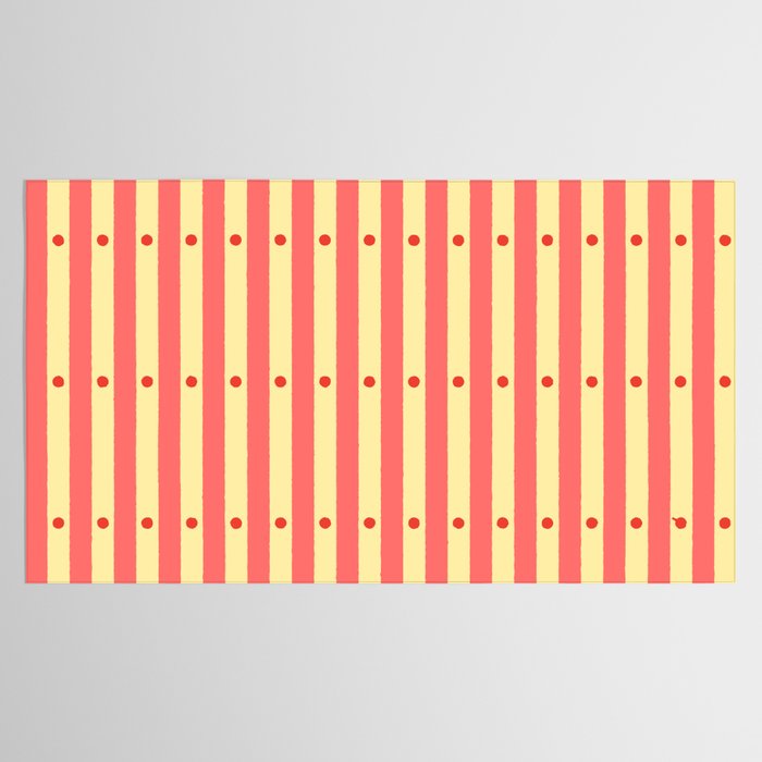 Stripes and Dots geometric pattern peach and yellow Tablecloth Gallery Image 2