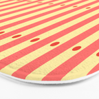 Stripes and Dots geometric pattern peach and yellow Bath Mat Gallery Image 3