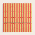 Stripes and Dots geometric pattern peach and yellow Wood Wall Art Gallery Image 1