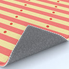 Stripes and Dots geometric pattern peach and yellow Rug Gallery Image 4