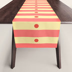 Stripes and Dots geometric pattern peach and yellow Table Runner Gallery Image 1